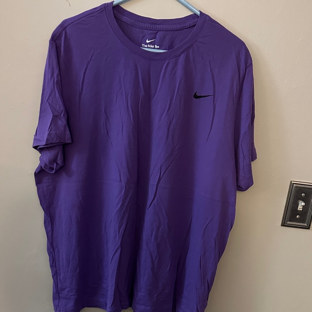 Nike Purple Short-Sleeve Crew Neck Tee with Black Swoosh